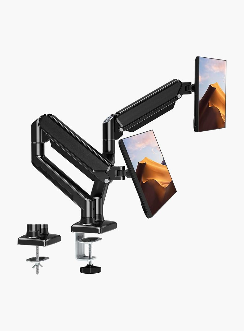Soporte Monitor Escritorio Doble Negro-3