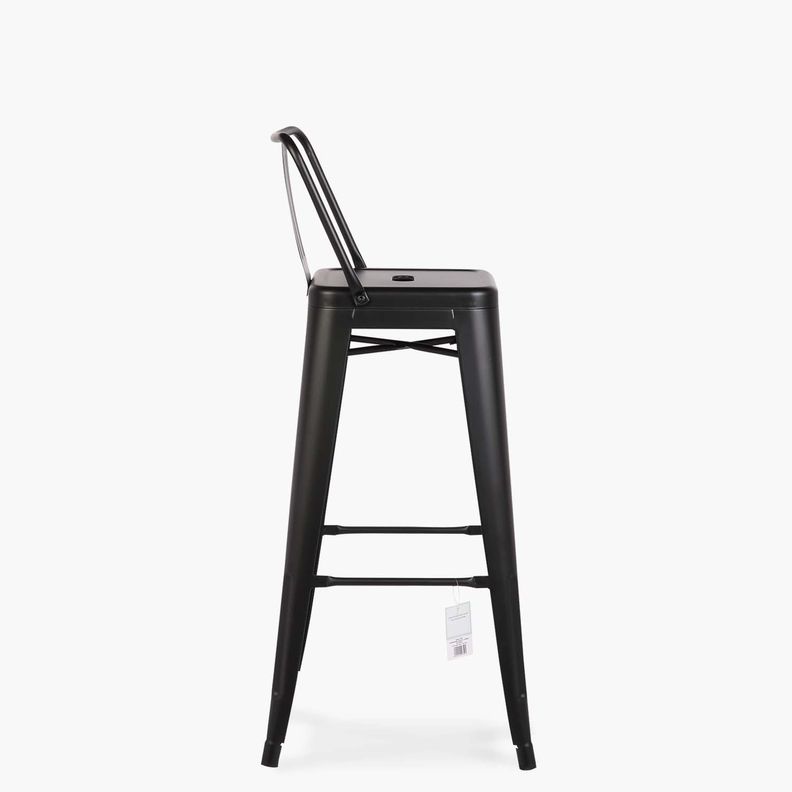 Taburete Alto 77 Tolix c/resp Negro-2