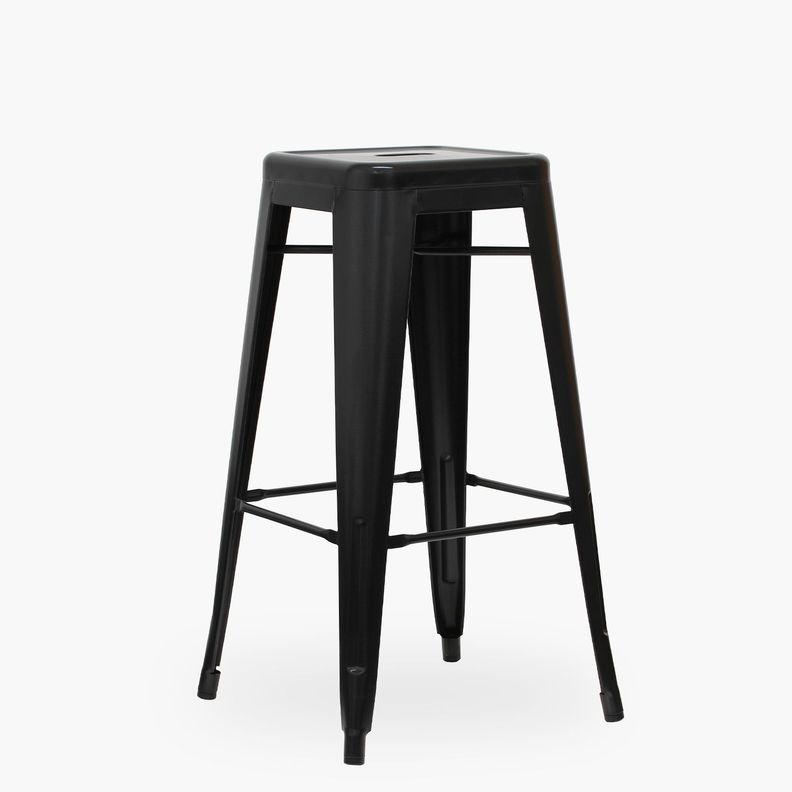 Pack 4 Tolix Taburetes 77 Metal Negro-2