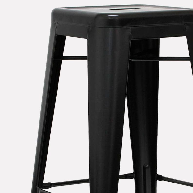 Pack 4 Tolix Taburetes 77 Metal Negro-3