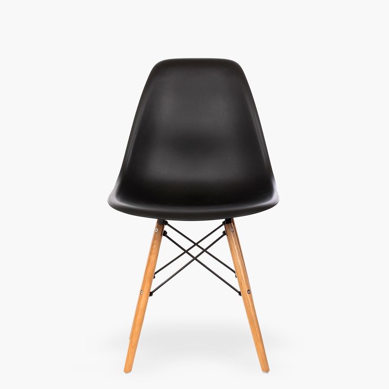 Pack 4 Sillas comedor Eames DSW Negro-1