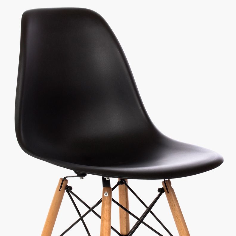 Pack 4 Sillas comedor Eames DSW Negro-2
