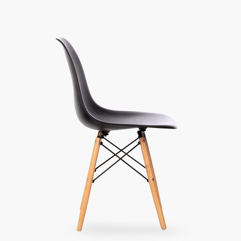 Pack 4 Sillas comedor Eames DSW Negro-4