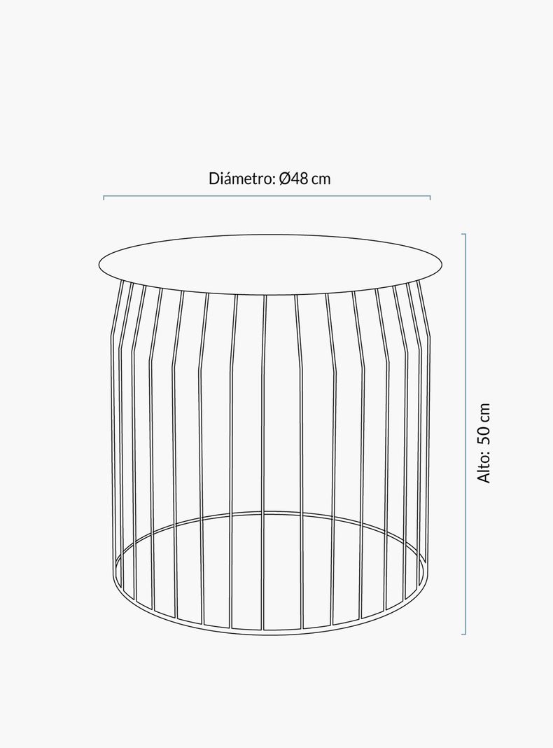 Mesa Lateral Wire DIAM 48 Negro-9