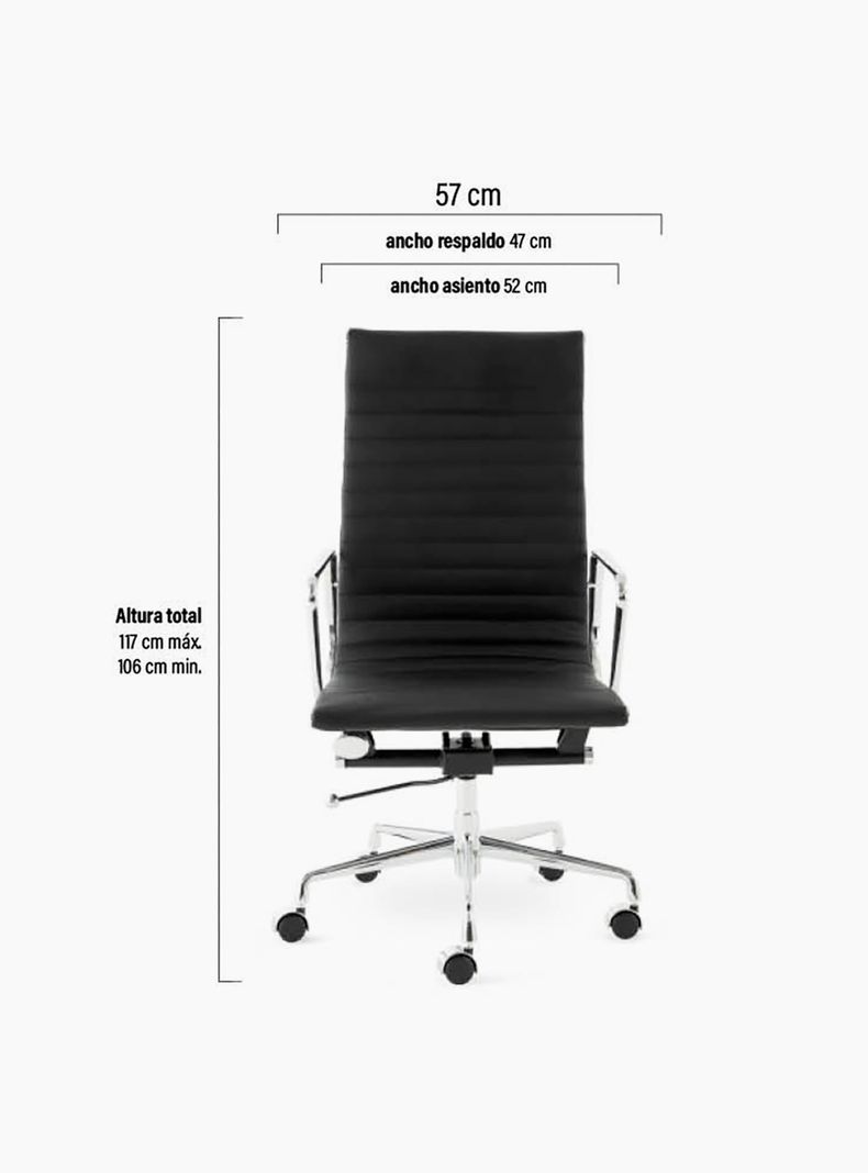 Silla Oficina Aluminium Alta-4