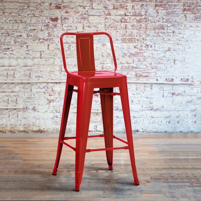 Taburete Medio 67 Tolix c/resp Rojo-1
