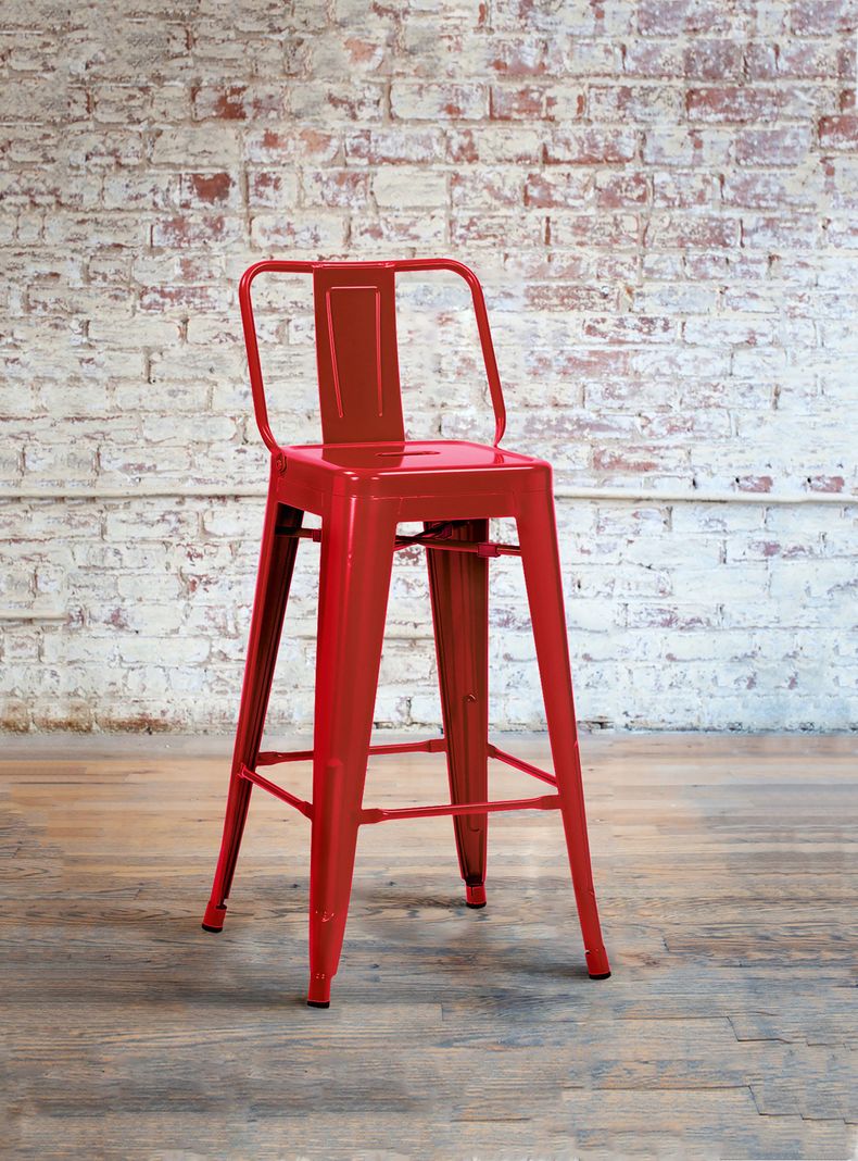 Taburete Medio 67 Tolix c/resp Rojo-4