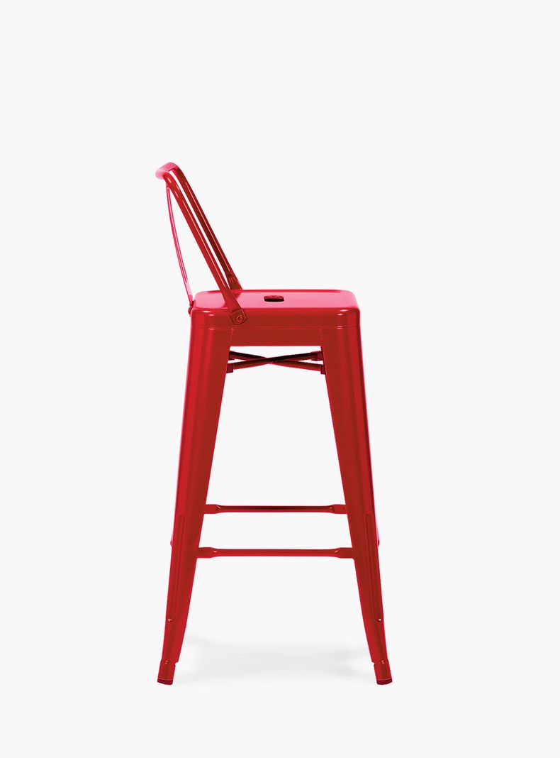 Taburete Medio 67 Tolix c/resp Rojo-8