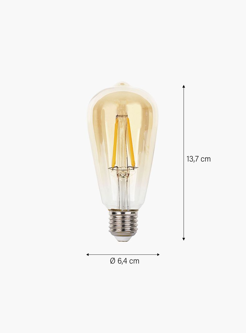 Ampolleta Led ST64 Vintage Luz Cálida 6W Vidrio-1