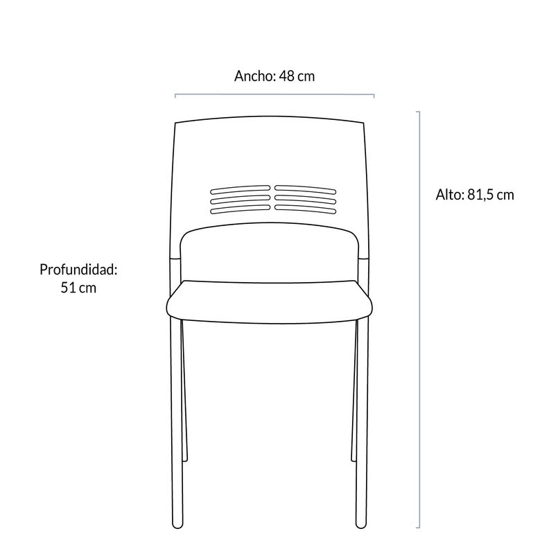 Silla Visita Colore Gris-4