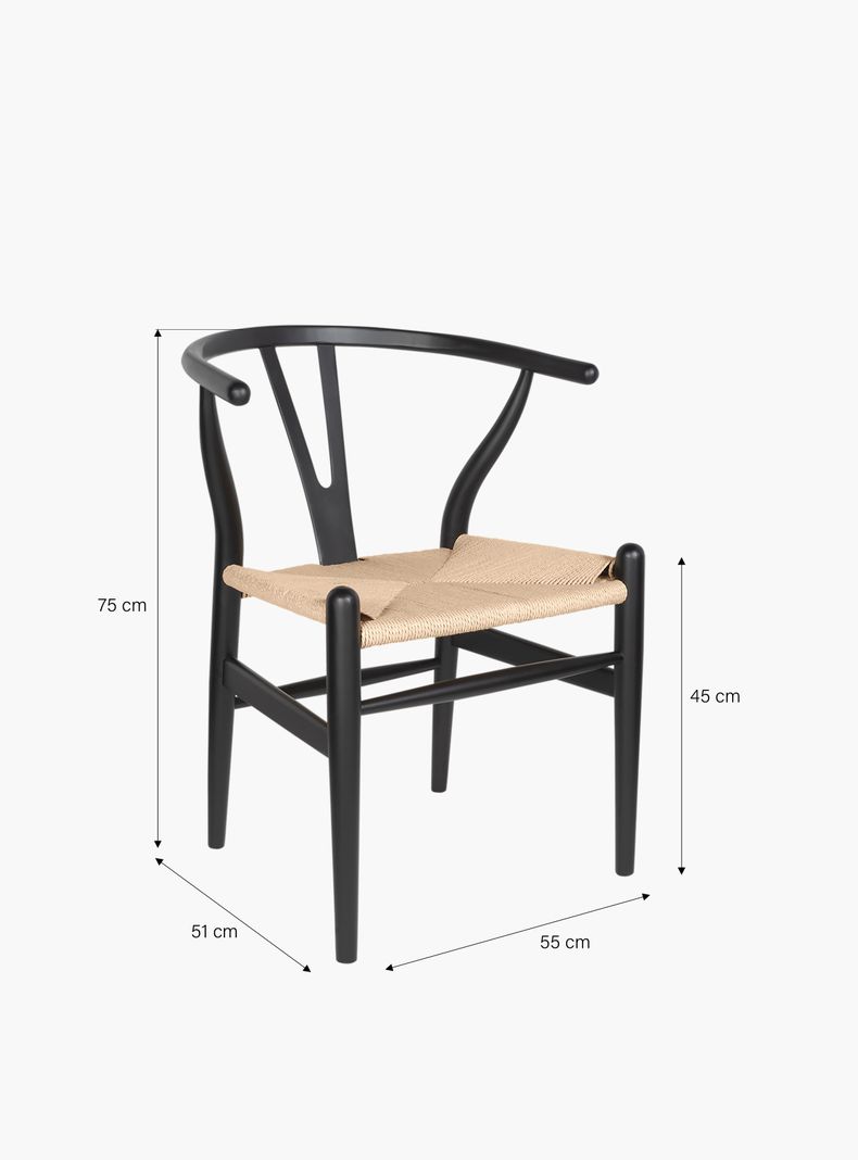Silla Madera Wishbone Negro-5