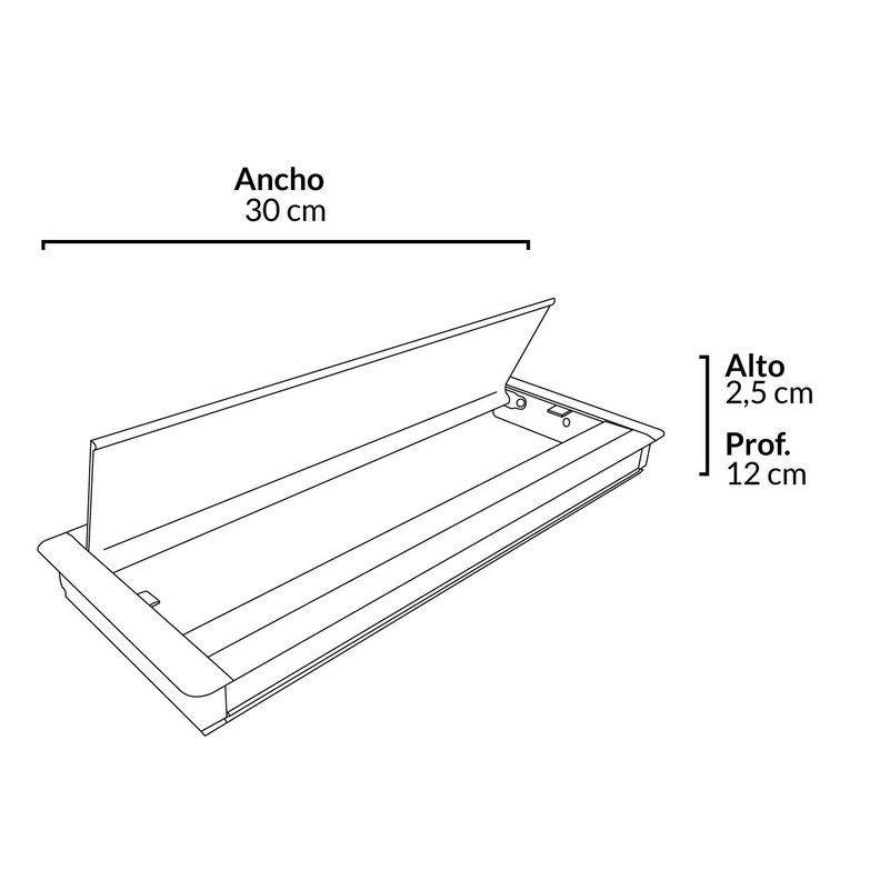 Pasacables Rectangular Negro-1