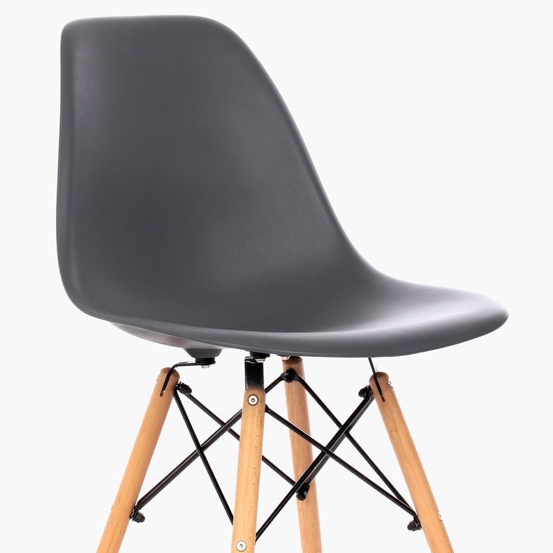 Silla DSW Réplica Eames Gris Oscuro-4