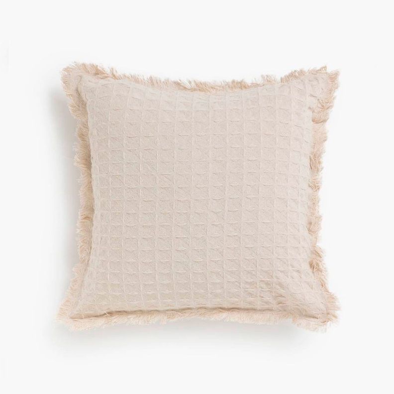 Funda Cojin Algodon Panal 60x60 Crudo-0