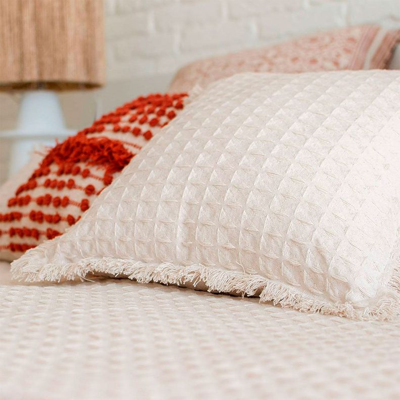 Funda Cojin Algodon Panal 60x60 Crudo-1