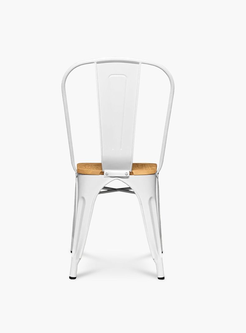 Pack 4 Sillas Tolix Asiento Madera Blanco-4