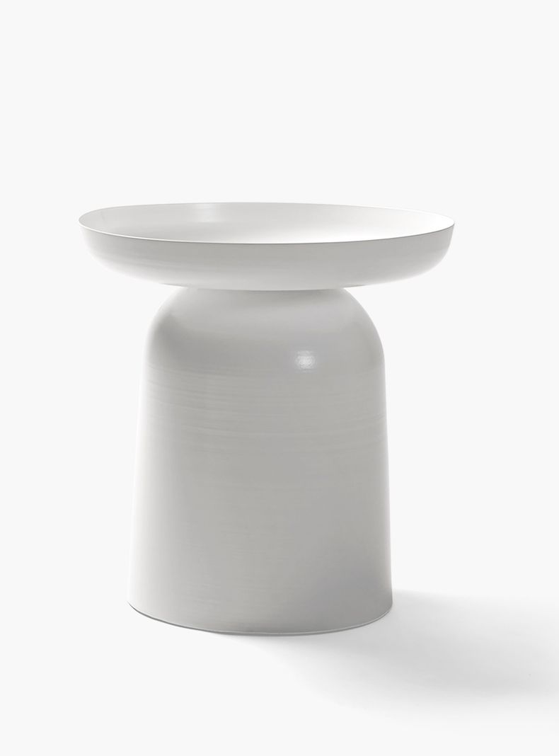 Mesa Lateral Metalica Otelo Blanco