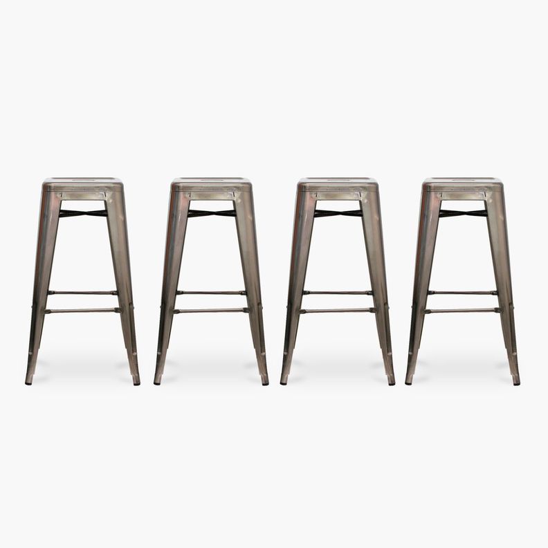 Pack 4 Tolix Taburetes 77 Metal Metal-0