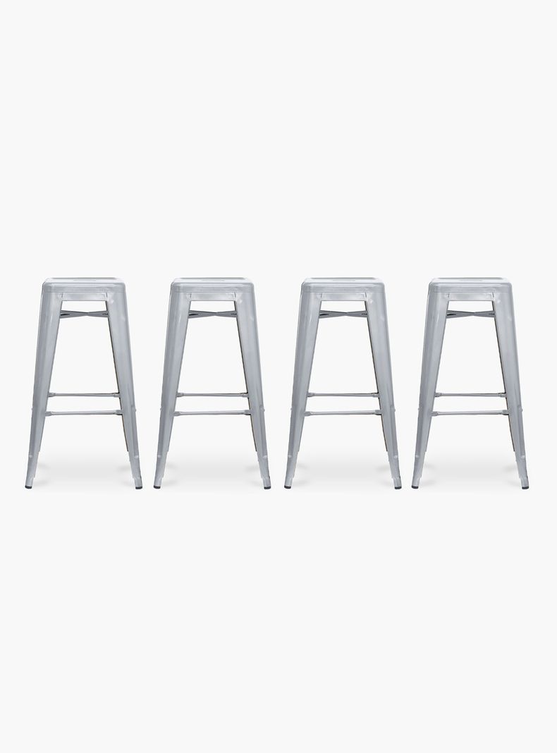 Pack 4 Tolix Taburetes 77 Metal Metal Plata