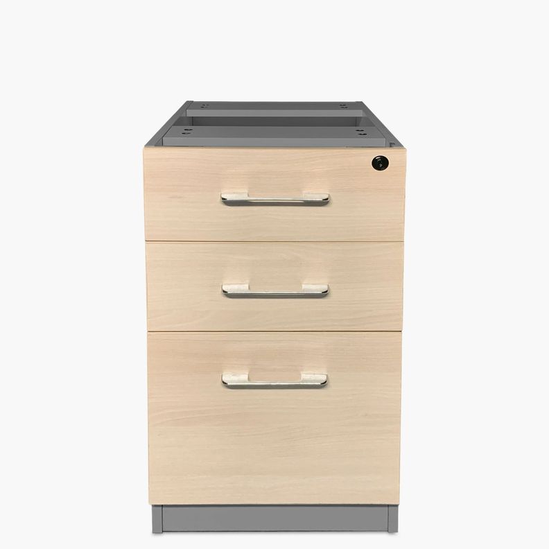 Cajonera Melamina Pedestal Natura/Gris-0