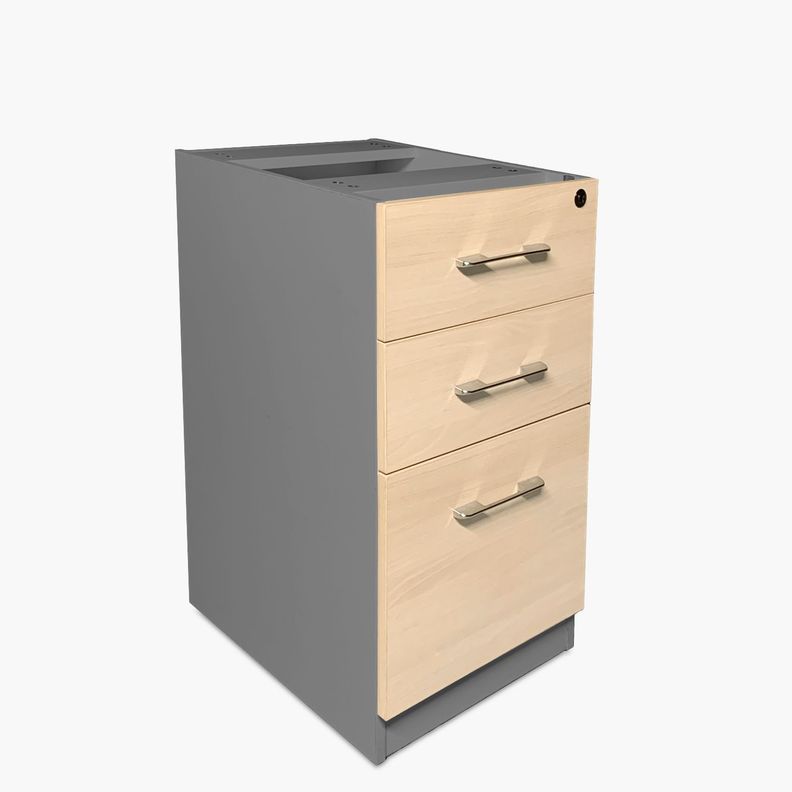 Cajonera Melamina Pedestal Natura/Gris-1
