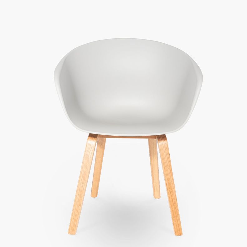 Silla Gaudí PP base Madera Gris claro-0