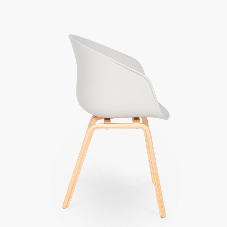 Silla Gaudí PP base Madera Gris claro-3