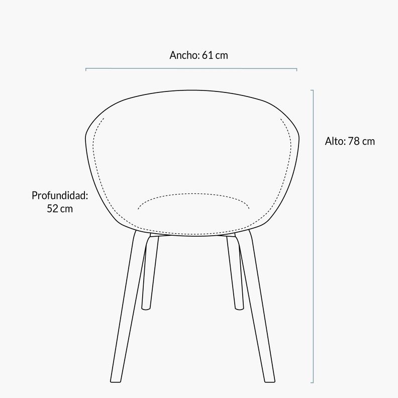 Silla Gaudí PP base Madera Gris claro-4