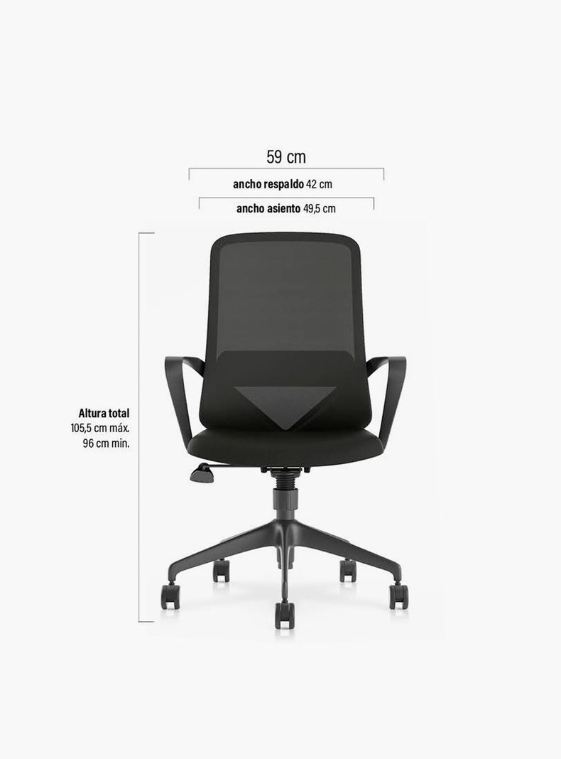 Silla Ejecutiva Oficina Vic Negro-6