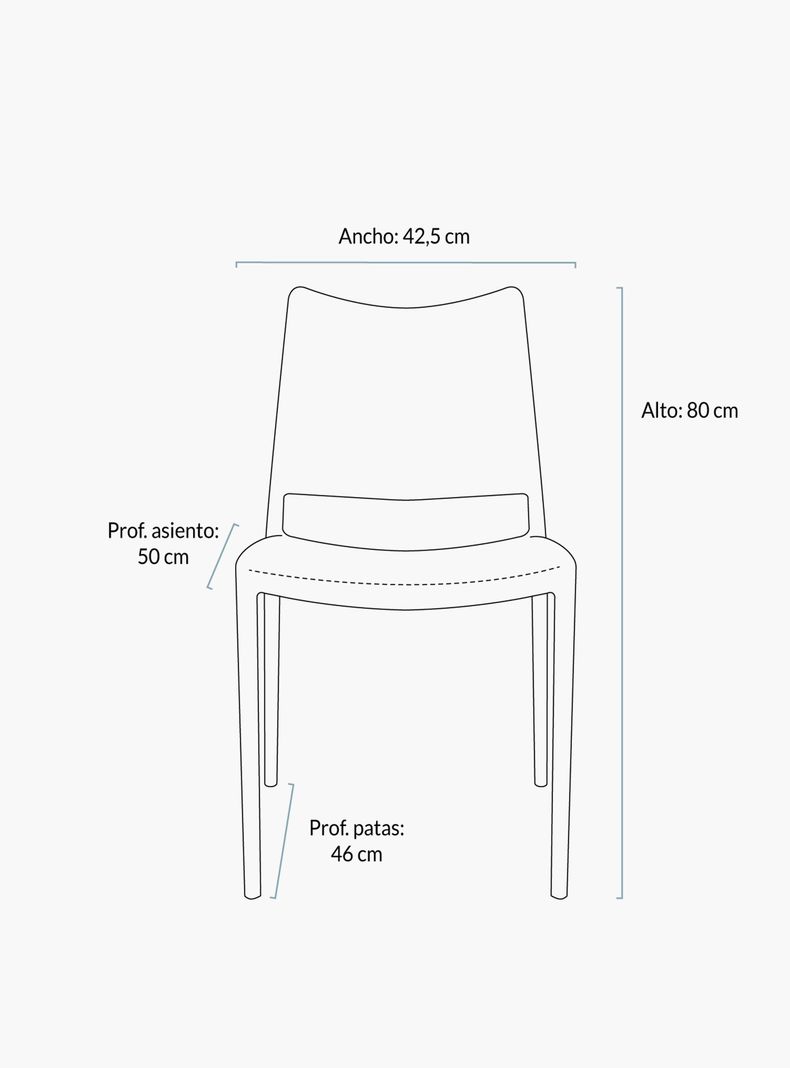 Silla plastico para exterior Todi Rojo-3