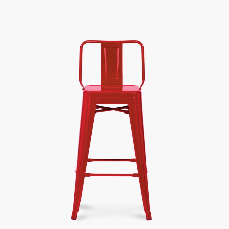 Pack 4 Taburetes Tolix con respaldo Tolix 67 Rojo-1