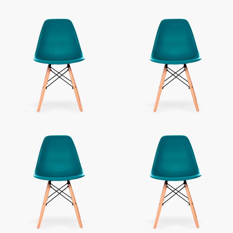 Pack 4 Sillas Comedor Eames DSW Petróleo-0
