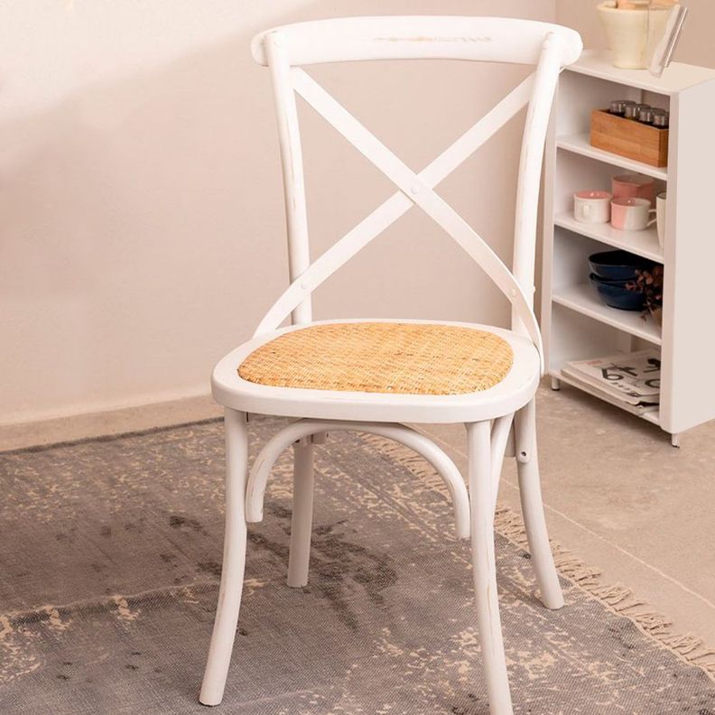 Silla Madera Tradition Rattan Blanco-9