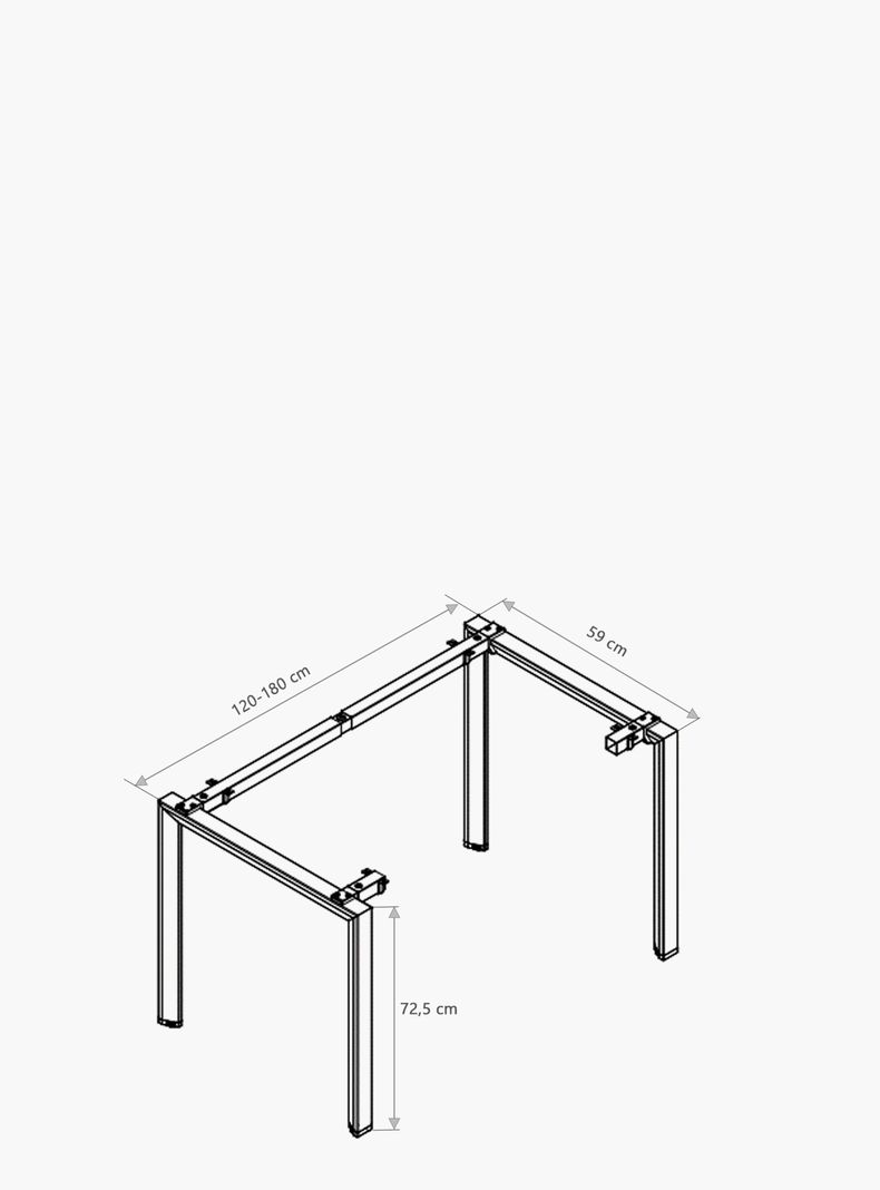 Base de Escritorio Neo Extensible 120 - 180 x 60 Blanco-3