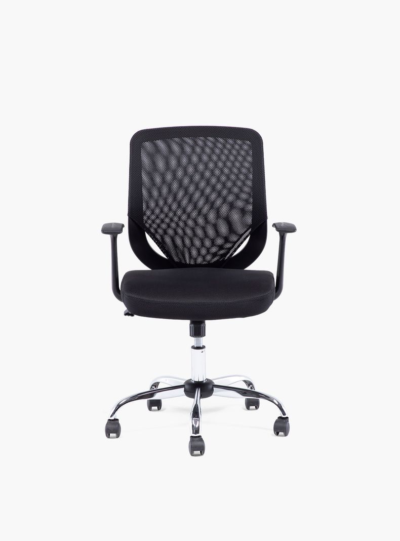 Silla Escritorio Bend Cromada Br Fijo Negro
