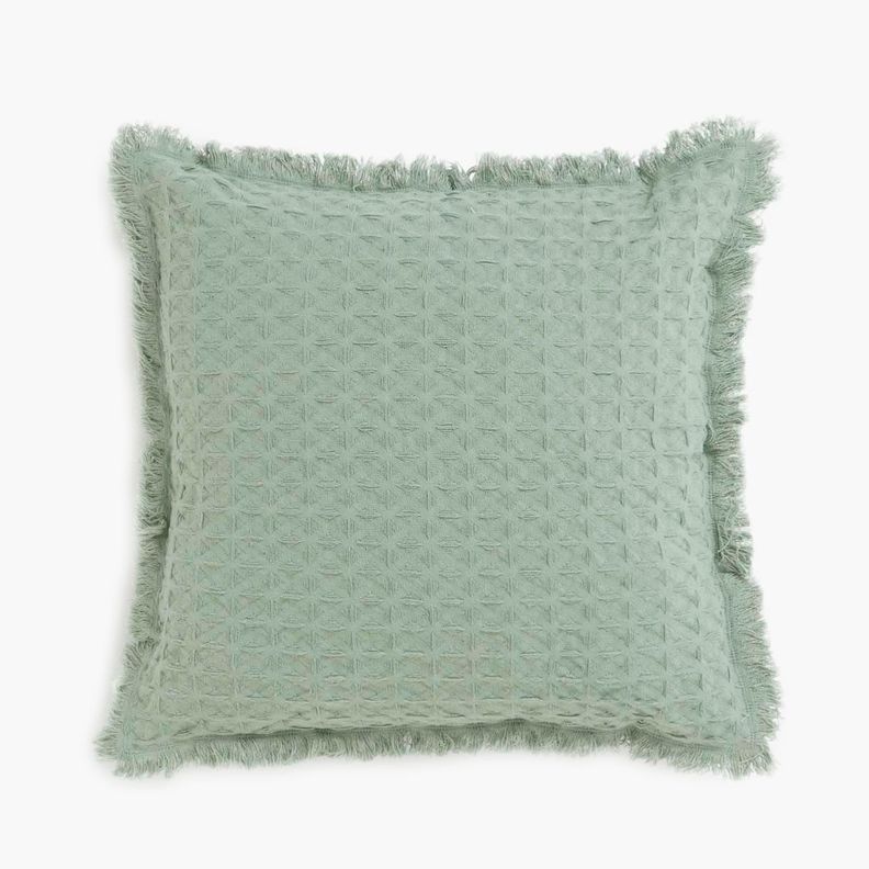 Funda Cojín Algodón Panal 60x60 Verde