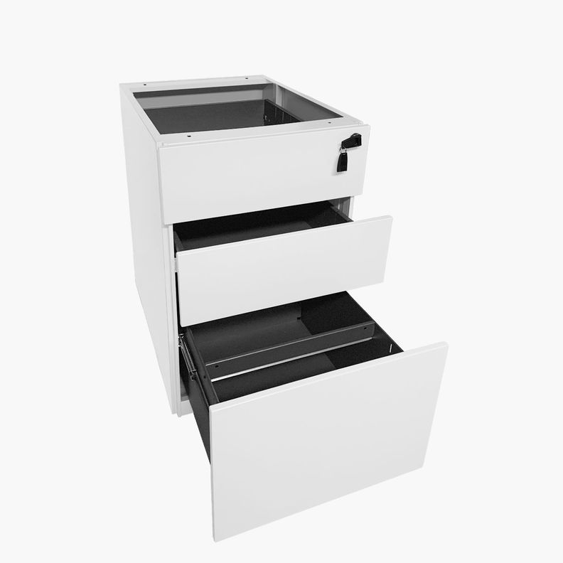Cajonera Metálica Pedestal Blanco-6