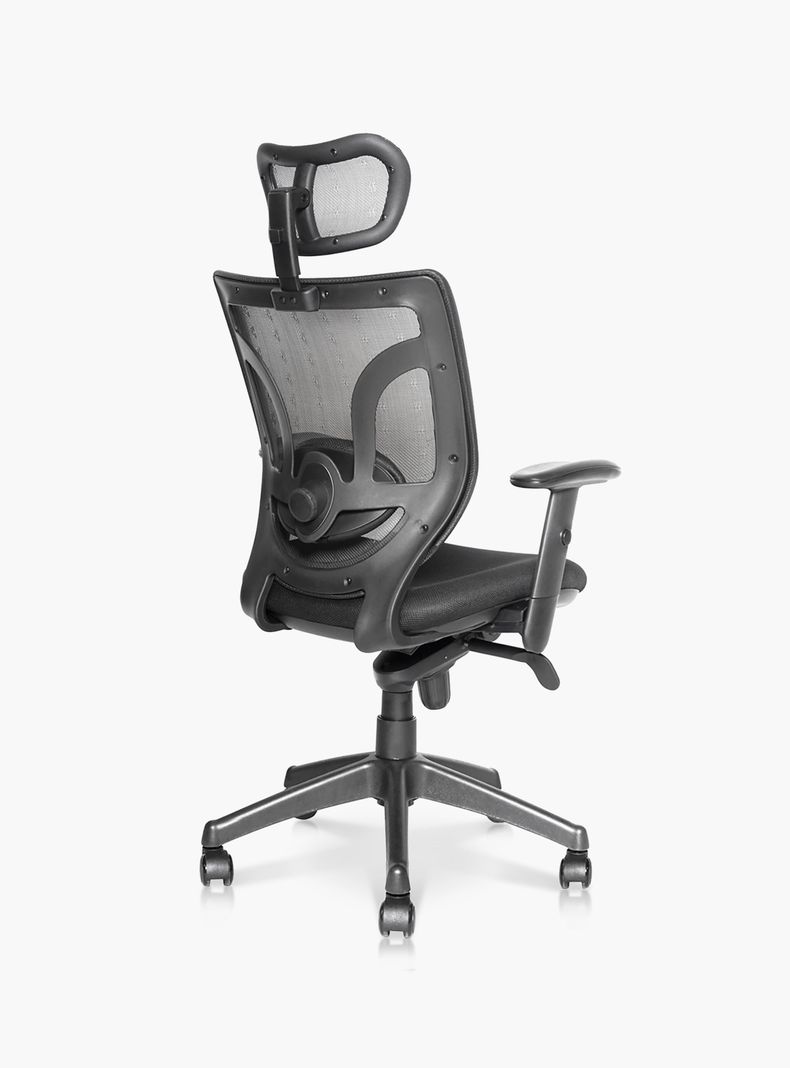 Silla Oficina Black Base Nylon c/cabecero Negro-3
