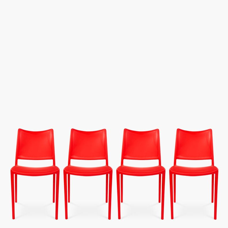 Pack 4 Sillas Plastico Terraza Todi Rojo