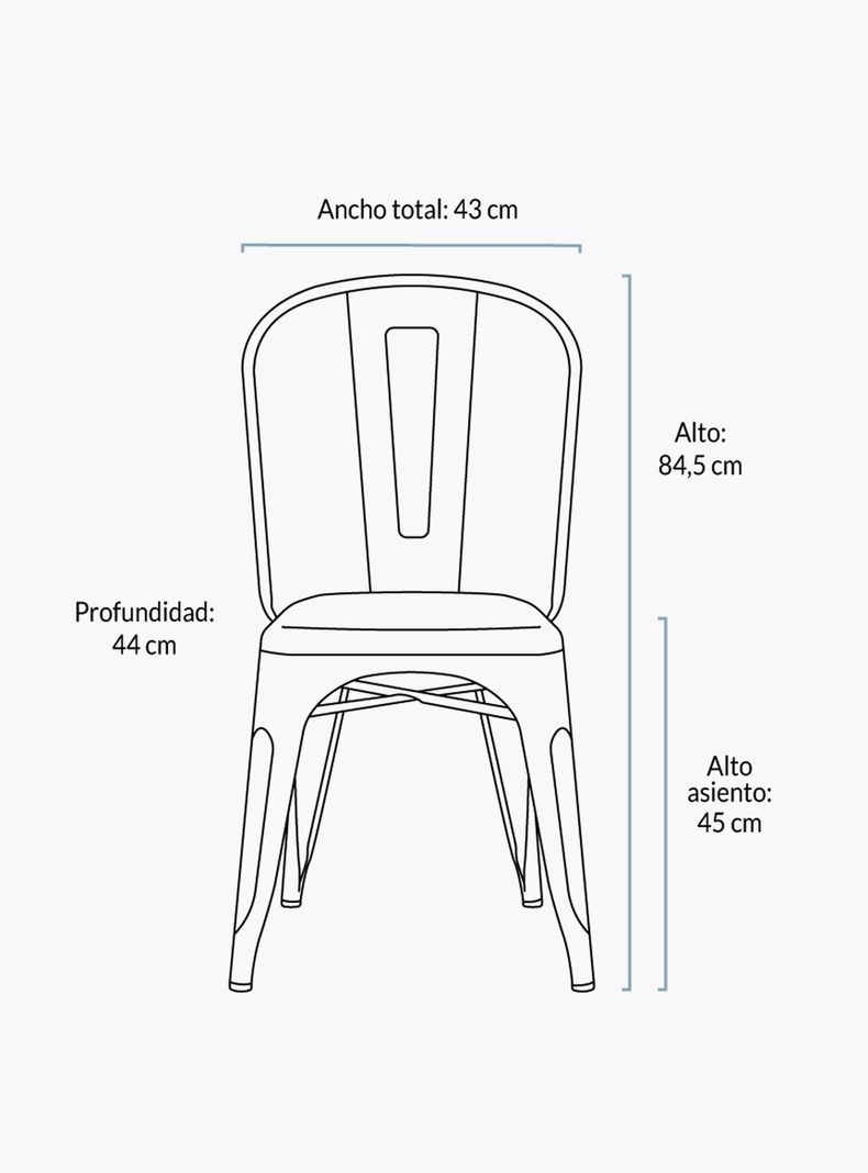 Pack 4 Sillas Tolix Asiento Metal Negro-6