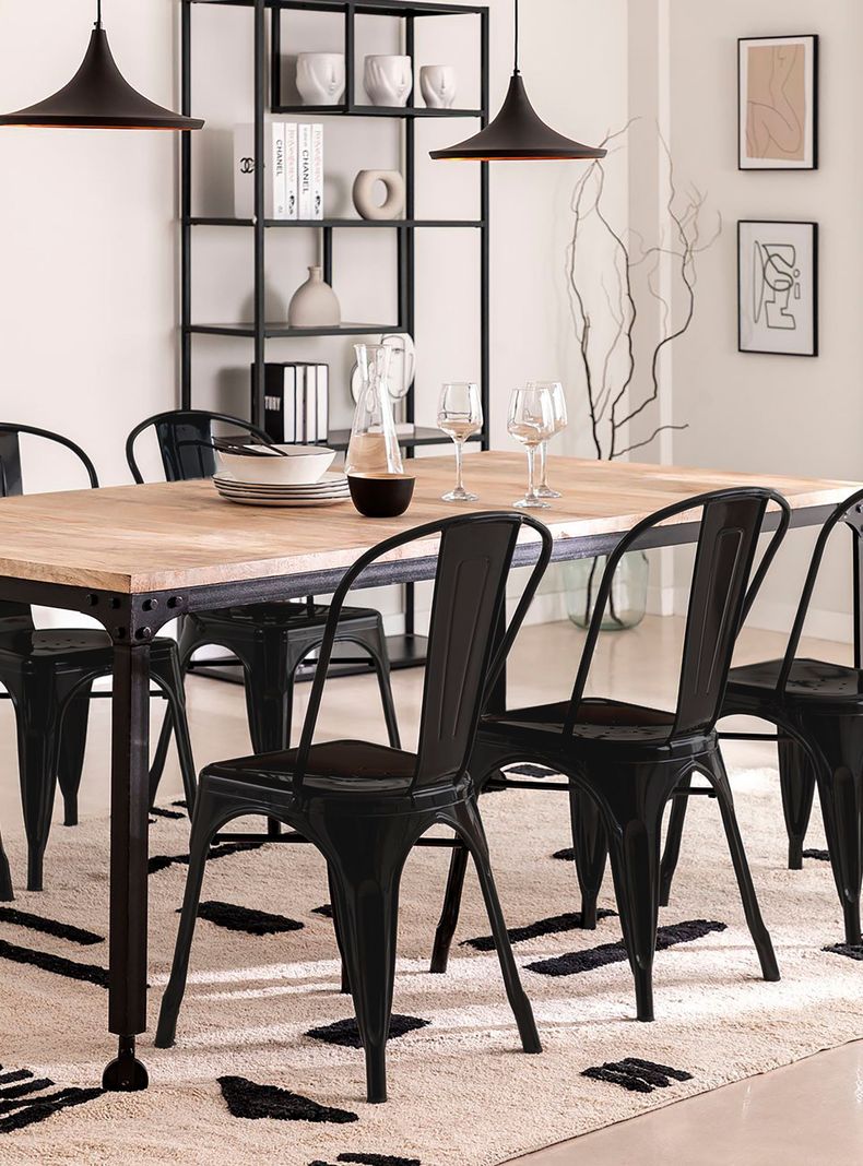 Pack 4 Sillas Tolix Asiento Metal Negro-7