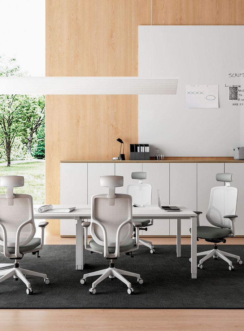 Silla Oficina Chic con cabecero Gris claro-1