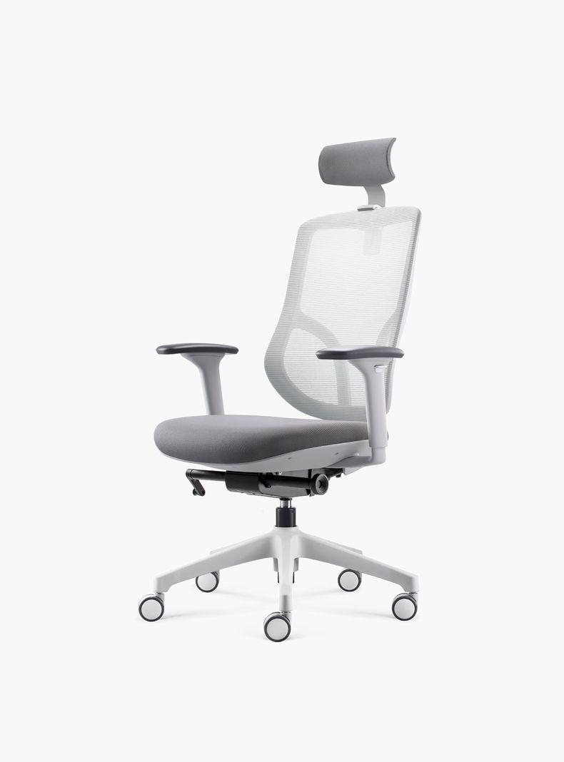 Silla Oficina Chic con cabecero Gris claro-2