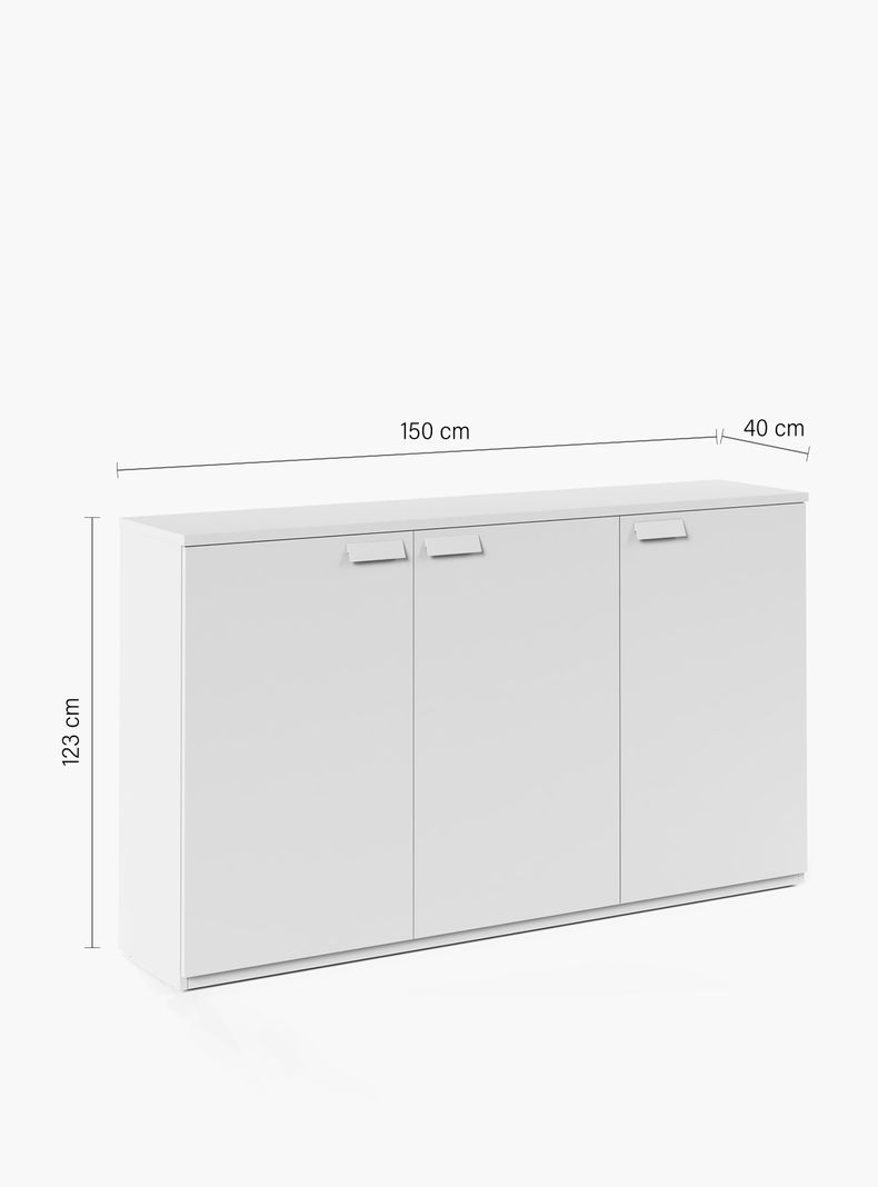 Gabinete Oficina Medio Space 3 puertas 150 Blanco-2