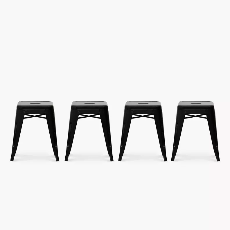 Pack 4 Tolix Pisos Metal Negro