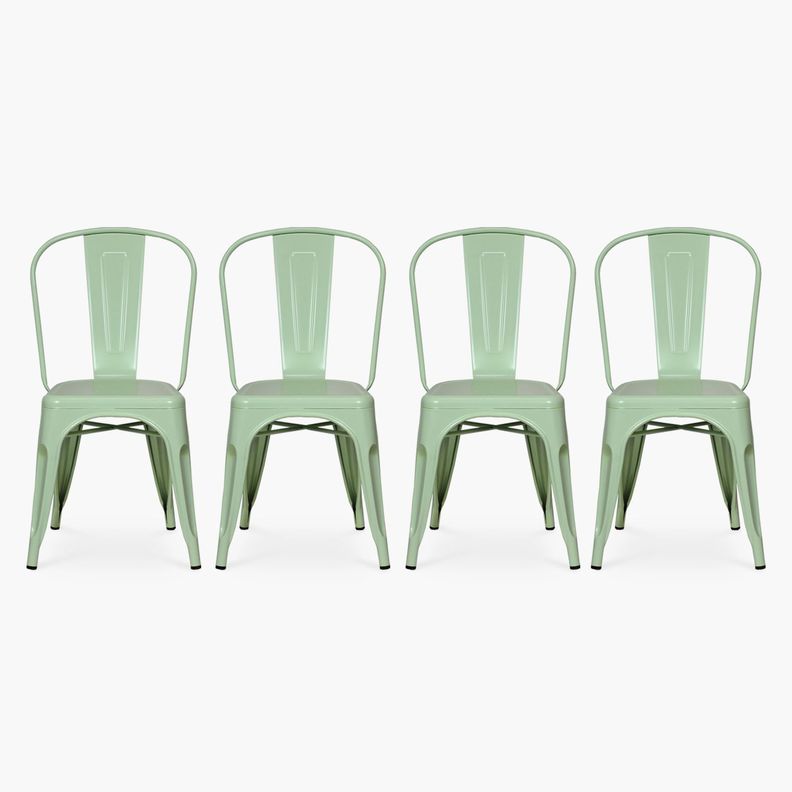 Pack 4 Sillas Tolix Asiento Metal Menta-0