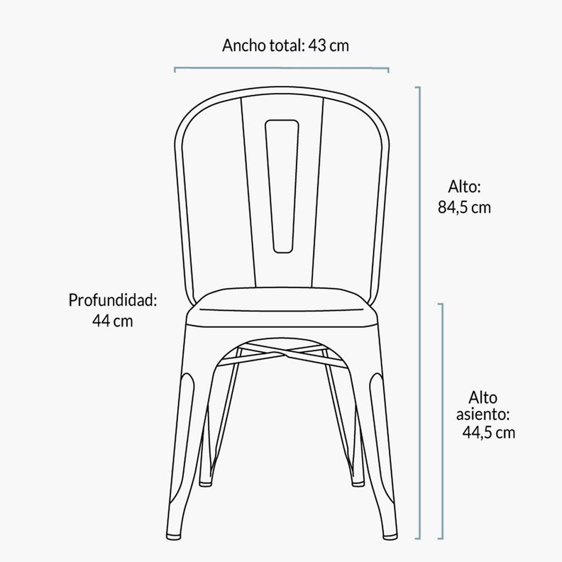 Pack 4 Sillas Tolix Asiento Metal Menta-5