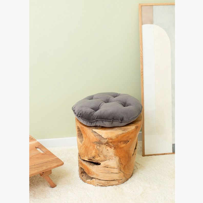 Cojin de Silla Redondo Velur Negro-1
