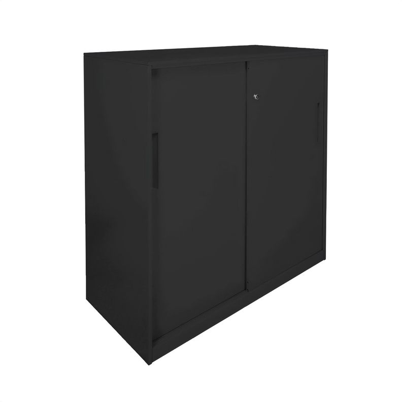 Gabinete Oficina Alto Metálico Con puertas Gris Claro-2