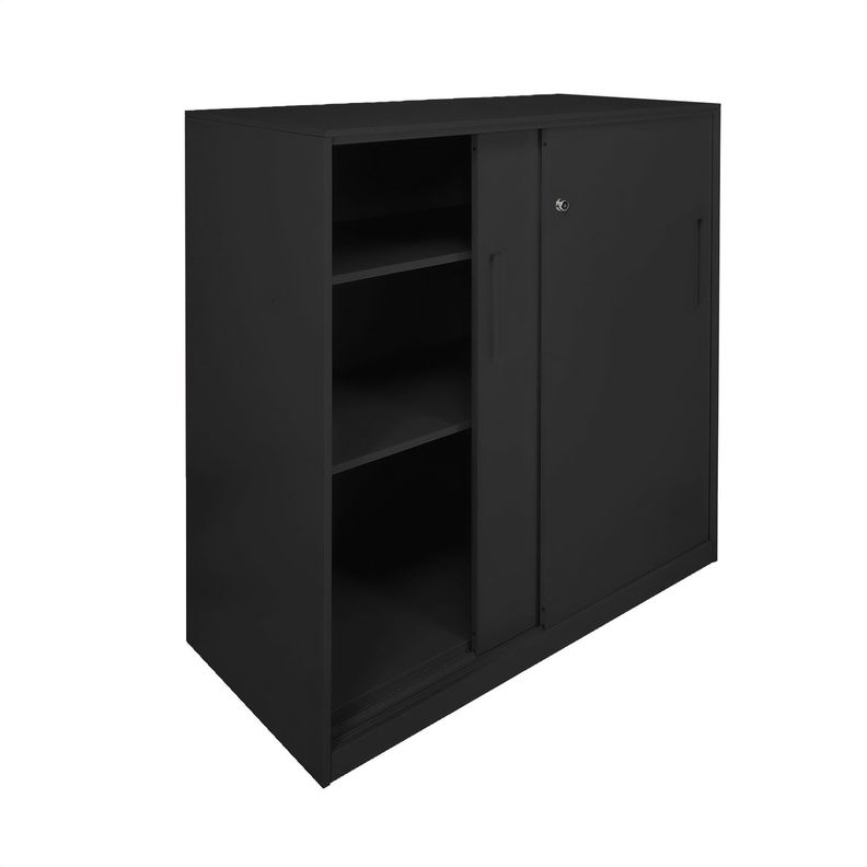Gabinete Oficina Alto Metálico Con puertas Gris Claro-4